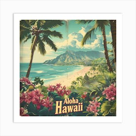 Vintage Aloha Hawaii Poster Art Print