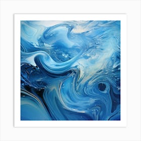 Abstract Blue Painting Art Print