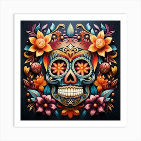 Day Of The Dead Skull 6 Art Print