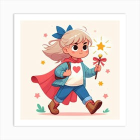 Little Girl With A Wand Art Print