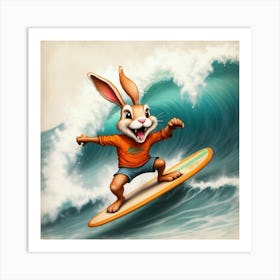 Bunny Surfboard 5 Art Print