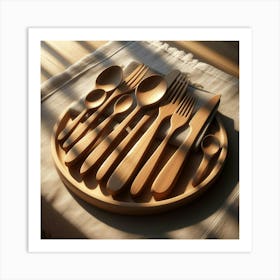 Wooden Spoons And Forks 1 Art Print