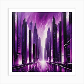 Purple Cityscape Art Print