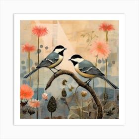 Bird In Nature Carolina Chickadee 4 Art Print