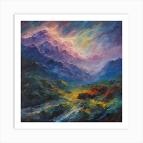 Mountain storm Art Print