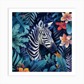 Zebra In The Jungle 5 Art Print