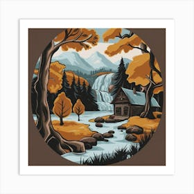 A peaceful, lively autumn landscape 15 Art Print