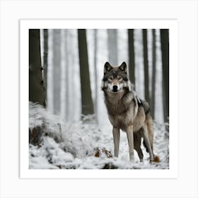 Wolf In The Woods 6 Art Print