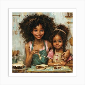 Baking Sisters Art Print