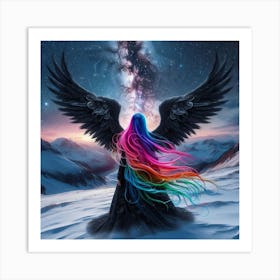 Angel With Rainbow Hair 1 Art Print