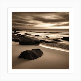 Rocks On The Beach 1 Art Print