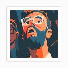 Group Of Men In Glasses Art Print