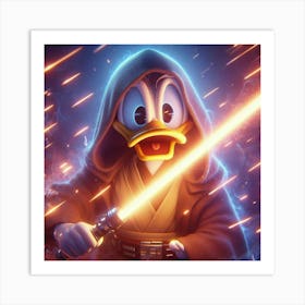 Donald Duck In Star Wars 1 Art Print