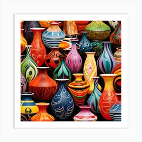 Colorful Vases 1 Art Print