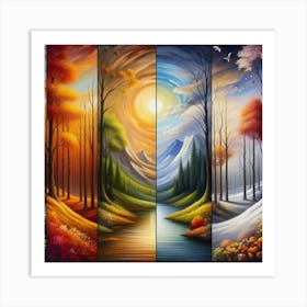 Autumn Landscape Painting Art Print