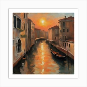 Sunset In Venice 3 Art Print