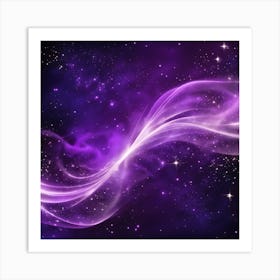 A Purple And Black Background With Stars And Smoke Magical Background Abstract Purple Lighting Art Print