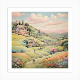 The Landscape, Naive Art Style Art Print