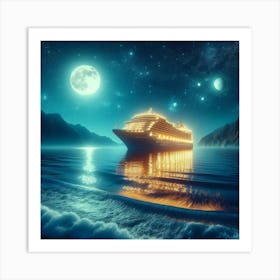 Cruise Ship At Night 2 Art Print