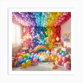 Rainbow Balloons 7 Art Print