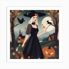 Halloween Witch Art Print