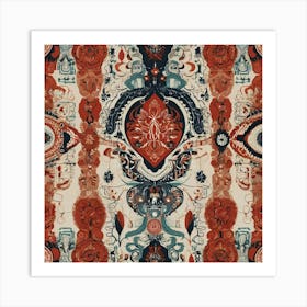 Red Paisley Energy auras Art Print