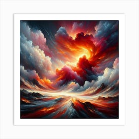 Volcanic Eruption Inspired With Fiery Colors (3) Art Print