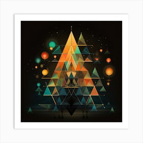 Geometric Christmas Tree 1 Art Print