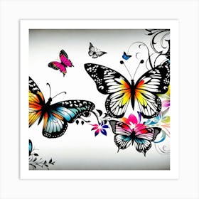 Butterfly Wallpaper 22 Art Print