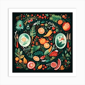 Christmas Plate Art Print