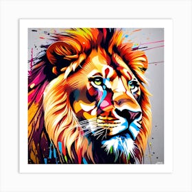 Colorful Lion Art Print