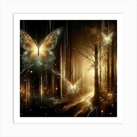 Butterfly In The Forest 8 Art Print