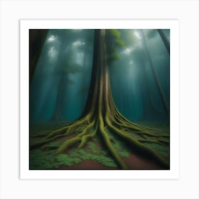 Tree Roots In The Forest Art Print