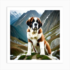 St Bernard Dog 51 Art Print