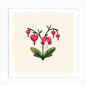 Flowers of Bleeding heart, Vector art 10 Art Print