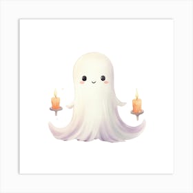 Ghost With Candles Art Print