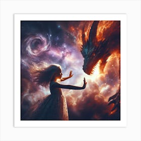 The little girl advised the demon 1 Art Print