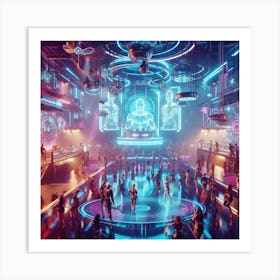 Futuristic Nightclub 3 Art Print