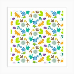 Bacteria And Virus Pattern Art Print