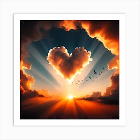 Heart Shaped Clouds 1 Art Print