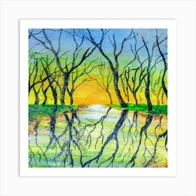 Aesthetic Sunset Landscape Art Print