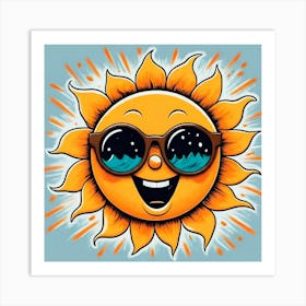 Sun With Sunglasses 2 Art Print