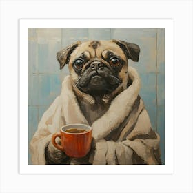 Leisure Pug Morning 3 Art Print