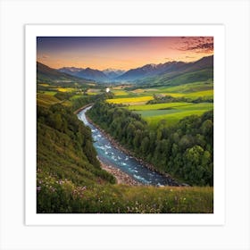 Sunset In The Valley Art Print