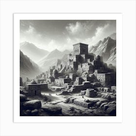 City In The Mountains Art Print