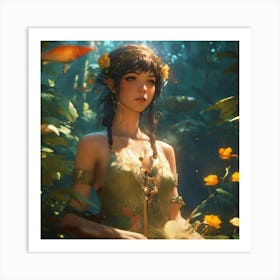 Fairy Girl In The Forest 5 Art Print