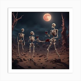 Skeletons With party Art Print