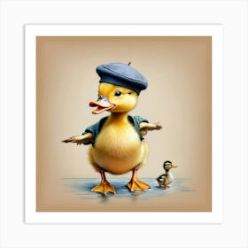 Duck And Duckling 4 Art Print