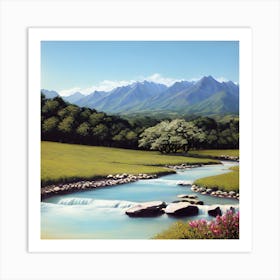 River In The Mountains 18 Art Print