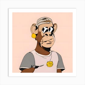 Monkey With A Knife Art Print